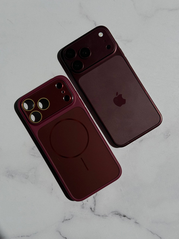 قاب PVD Burgundy با مگ سیف (تبدیل آیفون ها به سری 18)